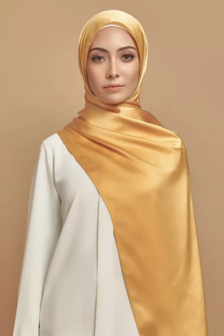 Gold Dual Fabric Luxury Hijab main image 1